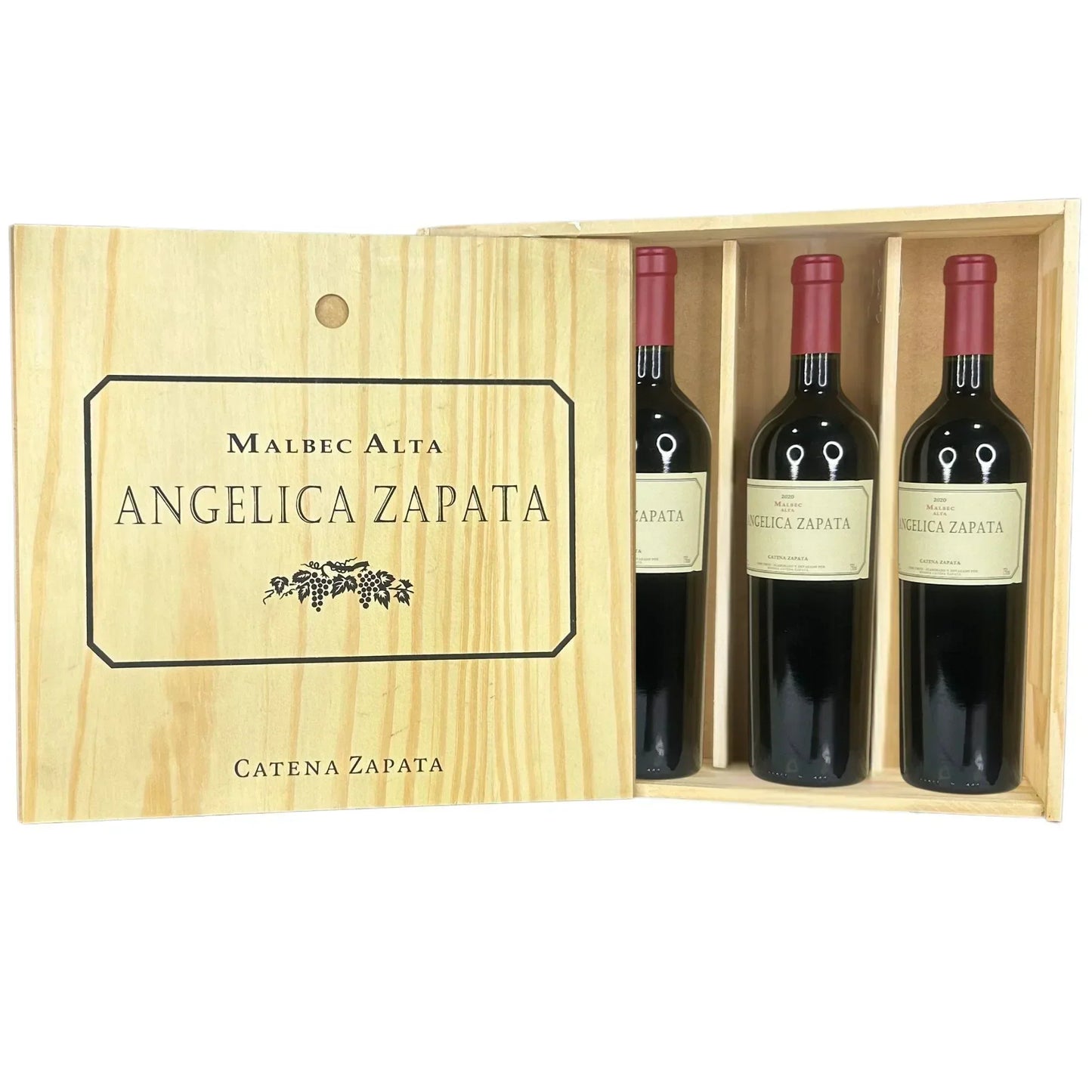 Kit 4 Vinhos Angélica Zapata Malbec Alta Caixa de Madeira