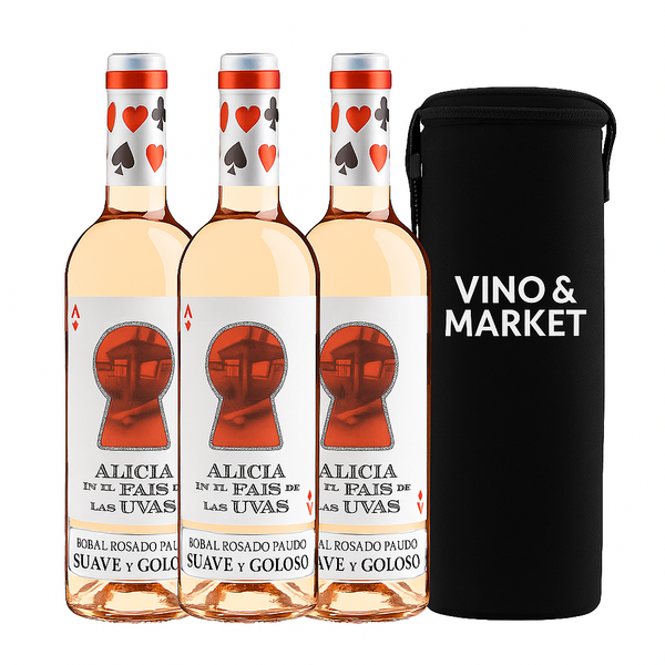 Kit 3 Vinhos Rosé Alicia + Bolsa Térmica Exclusiva Vino & Market