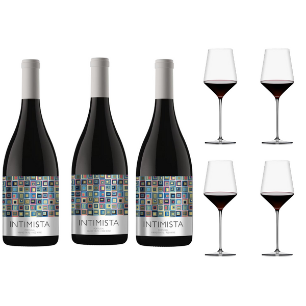 Compre 3 Intimista Vinho Tinto Português Alentejo e GANHE 4 TAÇAS  FALERNO